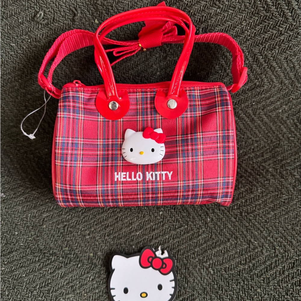 Hello Kitty Pink and Red Plaid Kids Bag